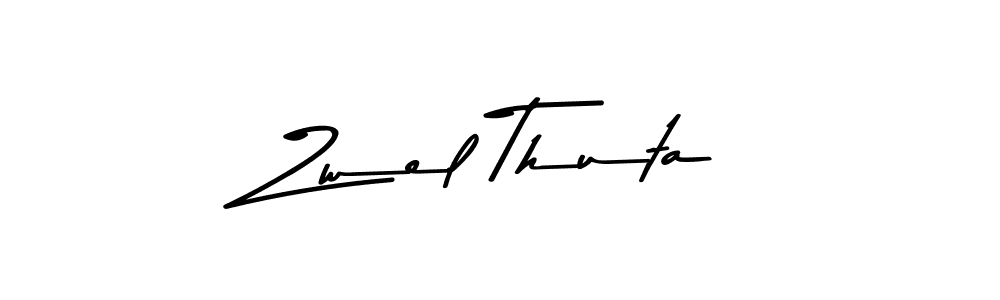 Make a beautiful signature design for name Zwel Thuta. With this signature (Asem Kandis PERSONAL USE) style, you can create a handwritten signature for free. Zwel Thuta signature style 9 images and pictures png
