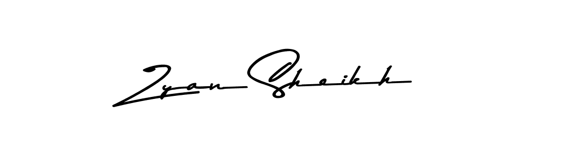 Make a beautiful signature design for name Zyan Sheikh. With this signature (Asem Kandis PERSONAL USE) style, you can create a handwritten signature for free. Zyan Sheikh signature style 9 images and pictures png