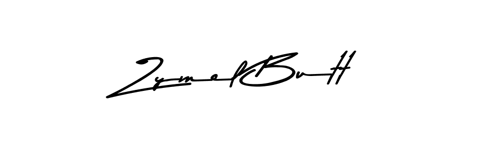 How to make Zymel Butt name signature. Use Asem Kandis PERSONAL USE style for creating short signs online. This is the latest handwritten sign. Zymel Butt signature style 9 images and pictures png