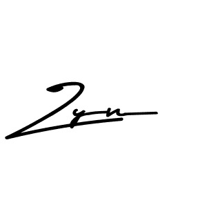 Make a beautiful signature design for name Zyn. With this signature (Asem Kandis PERSONAL USE) style, you can create a handwritten signature for free. Zyn signature style 9 images and pictures png