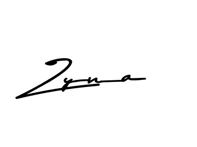 How to make Zyna name signature. Use Asem Kandis PERSONAL USE style for creating short signs online. This is the latest handwritten sign. Zyna signature style 9 images and pictures png