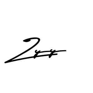 Create a beautiful signature design for name Zyy. With this signature (Asem Kandis PERSONAL USE) fonts, you can make a handwritten signature for free. Zyy signature style 9 images and pictures png